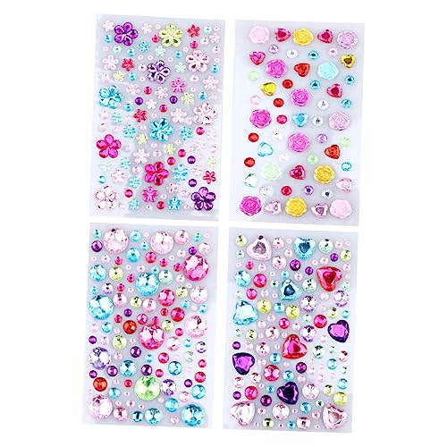 VICASKY 4blätter Selbstklebende Acryl-diamantaufkleber Leuchtenden Farben Stereoskopische Sticker Für Junge Mädchen Tagebuch Alben Und Notizbücher Gemischte Designs VICASKY 4blätter Selbstklebende Acryl-diamantaufkleber Leuchtenden Farben Stereoskopische Sticker Für Junge Mädchen Tagebuch Alben Und Notizbücher Gemischte Designs von VICASKY