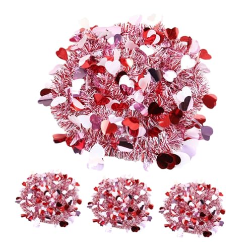 VICASKY Herz Lametta Girlande Decor 4 Stück Party Hintergrund Elegante Dekorative Streifen VICASKY Herz Lametta Girlande Decor 4 Stück Party Hintergrund Elegante Dekorative Streifen von VICASKY