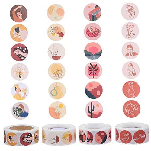 VICASKY 4rollen Kartonaufkleber Selbstklebende Retro Cartoon Sticker Für Scrapbooking Und -Dekoration Gemischte Designs VICASKY 4rollen Kartonaufkleber Selbstklebende Retro Cartoon Sticker Für Scrapbooking Und -Dekoration Gemischte Designs von VICASKY