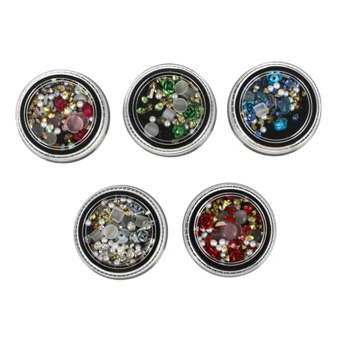 VICASKY 5 Boxen Blumen Nagelkunst Strasssteine Nail Charms für DIY Nail Art Fingernägel und Zehennägel Dekoration für Zuhause und Salon VICASKY 5 Boxen Blumen Nagelkunst Strasssteine Nail Charms für DIY Nail Art Fingernägel und Zehennägel Dekoration für Zuhause und Salon von VICASKY