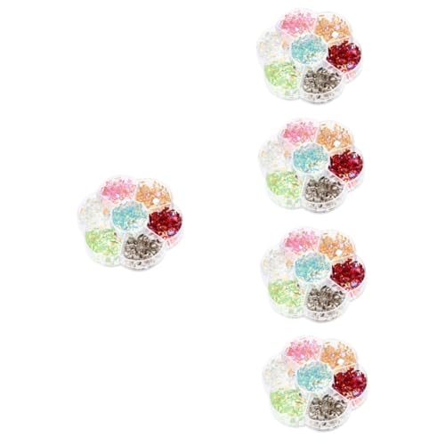 VICASKY 5 Boxen Nagelkunst Dekoration Mehrfarbige Flache Rückseite Diy Maniküre Zubehör Nail Art für Kreative Designs Geeignet für Kunstnägel und Gel Nägel von VICASKY