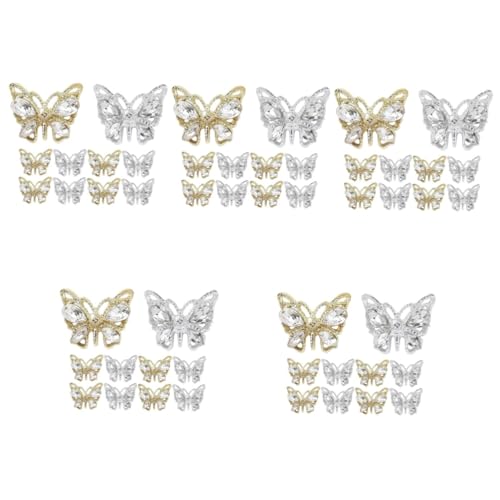 VICASKY 5 Sätze Bohrer Für Nagelschmuck Reiz Schmetterling Nageldekorationen Für Nagelkunst Nagel Charms Charme Trendy Nagelschmuck Charms Accessoires Für Nagel Legierung 10 Stück * 5 von VICASKY
