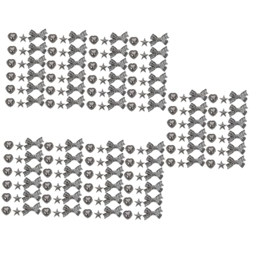 VICASKY 5 Sätze Nagelzubehör Fälschung Für Nägel Nagel-kits Finger Uv Dekoration Vintage-deko Nagelanhänger Aus Legierung Dekoratives Nagelwerkzeug Flacher Bohrer Silber 30 Stück * 5 von VICASKY