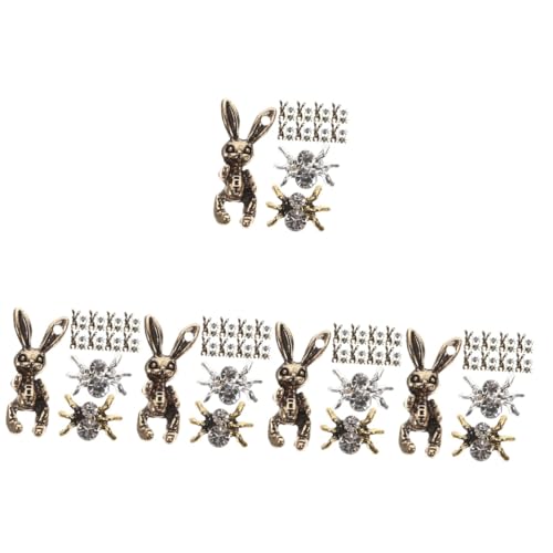 VICASKY 5 Sätze Schmuck Mit Nageldiamanten Nagel Charms Nagelzubehör Nagel Charme Reiz Nagelanhänger Süß Urlaubsnageldekoration Lutscher-nagelanhänger Spinnenzauber Metall 30 Stück * 5 von VICASKY