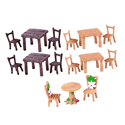 VICASKY 5 Sätze Teiliges Miniatur Tisch Stühle Set aus Resin Handbemalt Detailreiche Miniaturmöbel für Schreibtisch und Wohnraumdekoration Lebensechte Mini Landschafts Ornamente VICASKY 5 Sätze Teiliges Miniatur Tisch Stühle Set aus Resin Handbemalt Detailreiche Miniaturmöbel für Schreibtisch und Wohnraumdekoration Lebensechte Mini Landschafts Ornamente von VICASKY