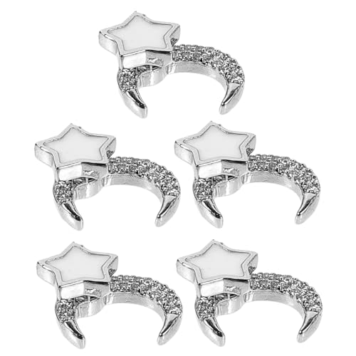 VICASKY 5 Stck. Teiliges Dekorative Nagelkunst Charms Silberne Stern Mond Motive Metall Nagel Charms für Diy Nageldesigns für Besondere Anlässe und Kreative Projekte VICASKY 5 Stck. Teiliges Dekorative Nagelkunst Charms Silberne Stern Mond Motive Metall Nagel Charms für Diy Nageldesigns für Besondere Anlässe und Kreative Projekte von VICASKY