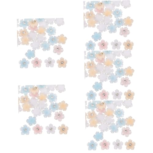 VICASKY 5 Stück 2 Eistransparent-Harzpunktbohrer bunt Nagelkunst-Anhänger Nagelkunstzubehör Nägel Nagel Charms deko Nagel -Strass -Blumenanhänger Maniküre DIY Charms Nail Strass-Kit von VICASKY
