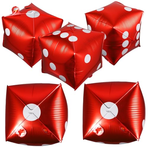 VICASKY 5 Stück Ballon Dekorationen Hochzeit Geburtstagsfeier Ballon Luftballons wand polsterung deckenverkleidung Partydeko der 90er folienballons Aluminiumfolie rot von VICASKY