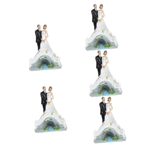 VICASKY 5 Stück Hochzeitstorten Deko Resin Brautpaar Figur Braut und Bräutigam Statue Verzierung Romantische Cake Topper Geschenkidee für Hochzeit und Verlobung von VICASKY