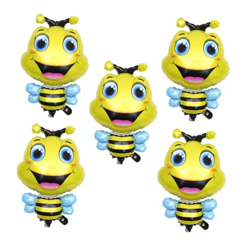 VICASKY 5 Stück Insektenballon thematisiert - Honigbienendekor Tiere groß geburtstagsballon luftballons Tierballon Bienen Dekorationen Party-Bienenballons Aluminiumfolie Yellow von VICASKY