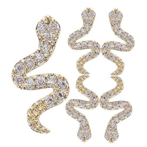 VICASKY 5 Stück Schlange Nail Art Schmuck Anhänger Für Nägel Nagelschmuck Für Nagelkunst Legierung Golden von VICASKY