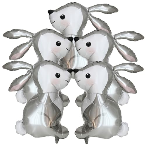 VICASKY 5 Stück Teiliges Bunny Foil Ballon Osterhase Folienballons Niedliche Partydekoration für Geburtstag Frühling Shower Indoor und Outdoor für Kinderparty und Festtagsstimmung von VICASKY