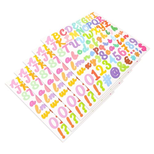 VICASKY 5 Stück Teiliges Bunte Selbstklebende Buchstaben Zahlenaufkleber DIY Scrapbooking Sticker für Sortierschränke Wasserfest Wiederablösbar Vielseitig Kombinierbar Ethylen propylen von VICASKY