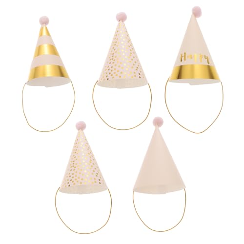 VICASKY 5 Stück Teiliges Geburtstags Partyhut mit Goldenen Punkten und Bunten Fuzzy Bällen DIY Kindergeburtstag Zubehör Sicherer Materialmix Einfach zu Montieren für Kindergeburtstagsfeier VICASKY 5 Stück Teiliges Geburtstags Partyhut mit Goldenen Punkten und Bunten Fuzzy Bällen DIY Kindergeburtstag Zubehör Sicherer Materialmix Einfach zu Montieren für Kindergeburtstagsfeier von VICASKY