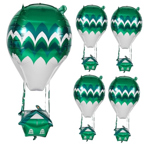 VICASKY 5 Stück Teiliges Heißluftballon Folienballons in Einfache Befüllung Wetterfest für Innen und Außenbereich Farbenfrohe Hochzeit und Geburtstagsfeier Dekoration von VICASKY