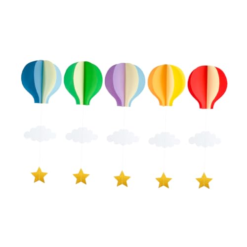 VICASKY 5 Stück Teiliges Heißluftballon und Wolken Hängedekoration für Kindergeburtstag und Feiertagsfeiern Einfache Decken Dekoration für Drinnen und Draußen VICASKY 5 Stück Teiliges Heißluftballon und Wolken Hängedekoration für Kindergeburtstag und Feiertagsfeiern Einfache Decken Dekoration für Drinnen und Draußen von VICASKY