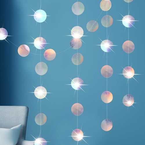 VICASKY 5 Stück Teiliges Iridescent Dot Girlande Hängende Deko für Geburtstagsfeiern Glitter Circle Dots für Hochzeiten Karneval und Partys Wiederverwendbare Dekorationen mit VICASKY 5 Stück Teiliges Iridescent Dot Girlande Hängende Deko für Geburtstagsfeiern Glitter Circle Dots für Hochzeiten Karneval und Partys Wiederverwendbare Dekorationen mit von VICASKY
