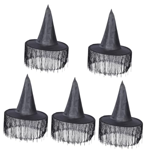 VICASKY 5 Stück Vintage Tassel Hexenhüte Halloween Partyhut Masquerade Dekor Leicht Robust Elegant für Damen Karneval Kostüm VICASKY 5 Stück Vintage Tassel Hexenhüte Halloween Partyhut Masquerade Dekor Leicht Robust Elegant für Damen Karneval Kostüm von VICASKY
