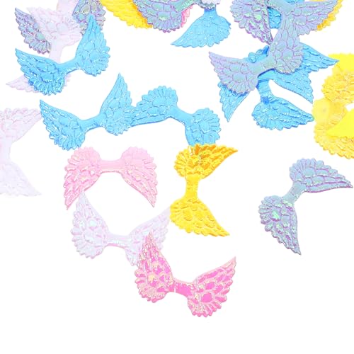 VICASKY 50 Stück DIY Flügel Applikationen für Haarclips und Bastelprojekte Glitzernde Aufnäher Verschiedenen Farben für Kreative Kleidung und Deko VICASKY 50 Stück DIY Flügel Applikationen für Haarclips und Bastelprojekte Glitzernde Aufnäher Verschiedenen Farben für Kreative Kleidung und Deko von VICASKY