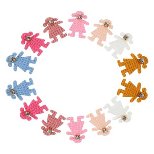 VICASKY 50 Stück Stoffdekorationen Vintage Bär Vintage Knöpfe Bestickte Bären Applikationen Strass Broschen Zum Basteln Strass Verzierungen Band Bär Orange von VICASKY
