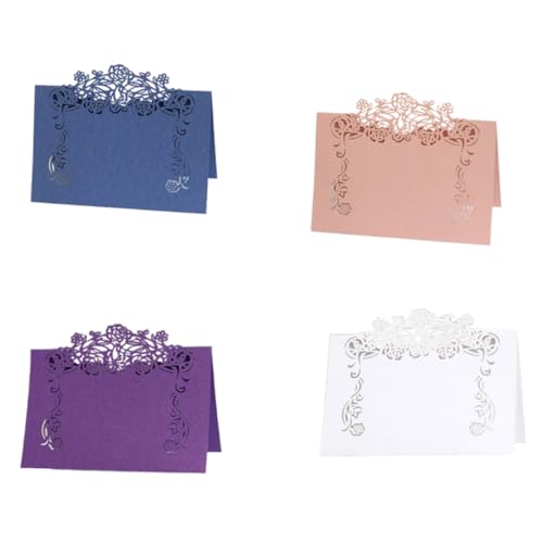 VICASKY 50 Stück Weiße Europäische Stil Hochzeit Tischkarten Vintage Papier Platzkarten für Party Stilvolle Namensschilder für Restaurant Bankett Geburtstagsfeier und Versammlungen von VICASKY