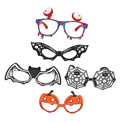 VICASKY 5Stücke Teiliges Halloween Brillen Lustige Gruselige Brillen mit Kürbis Fledermaus und Spinnen Netz Design für Kostümpartys und Halloween Feiern VICASKY 5Stücke Teiliges Halloween Brillen Lustige Gruselige Brillen mit Kürbis Fledermaus und Spinnen Netz Design für Kostümpartys und Halloween Feiern von VICASKY