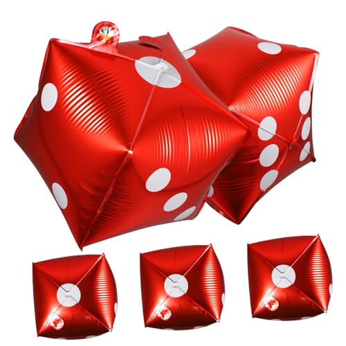 VICASKY 5Stücke Würfelfolienballons Aluminiumfolienballons für Themenpartys Langlebige Dekoration für Geburtstagsfeiern und Veranstaltungen Kreativ Gestaltete Designs von VICASKY