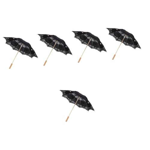 VICASKY 5st Regenschirm Aus Spitze Regenschirme Für Regen Hochzeitsdekoration Regenschirm Für Kinder Vintage Regenschirm Sonnenschirm Regenschirm Vintage Hölzern Blütenform Ornamente Braut von VICASKY
