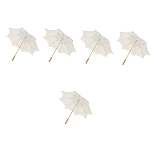 VICASKY 5st Regenschirm Aus Spitze Regenschirme Für Regen Hochzeitsdekoration Aus Spitze Spitzenschirme Sonnenschirme Für Frauen Hochzeitsschirm Zubehör Mädchen Hölzern Kind von VICASKY