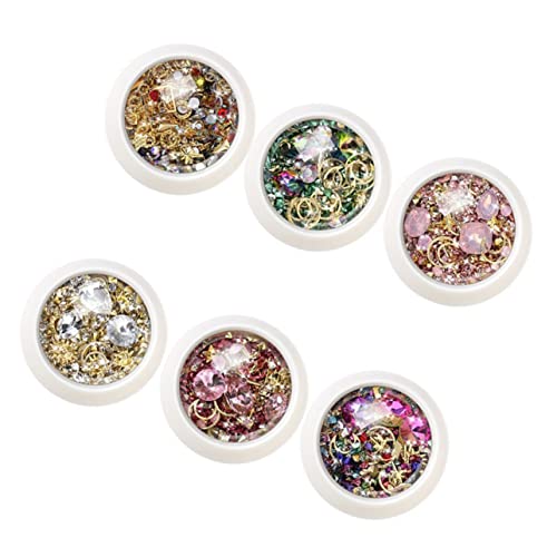 VICASKY 6 Sätze Wunderschöne Strass Nagelkunst Zubehör Teiliges Set für DIY Maniküre Dekorative Nagelkunst für Langlebige und Leichte Nail Art Supplies Geeignet für Professionelle und VICASKY 6 Sätze Wunderschöne Strass Nagelkunst Zubehör Teiliges Set für DIY Maniküre Dekorative Nagelkunst für Langlebige und Leichte Nail Art Supplies Geeignet für Professionelle und von VICASKY