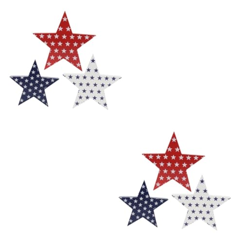 VICASKY 6 Stck. Patriotische Dekoration Teiliges Unabhängigkeitstag Of July Tischdeko Amerikanische Flagge Kreative Holzornamente für Zuhause und Büro VICASKY 6 Stck. Patriotische Dekoration Teiliges Unabhängigkeitstag Of July Tischdeko Amerikanische Flagge Kreative Holzornamente für Zuhause und Büro von VICASKY