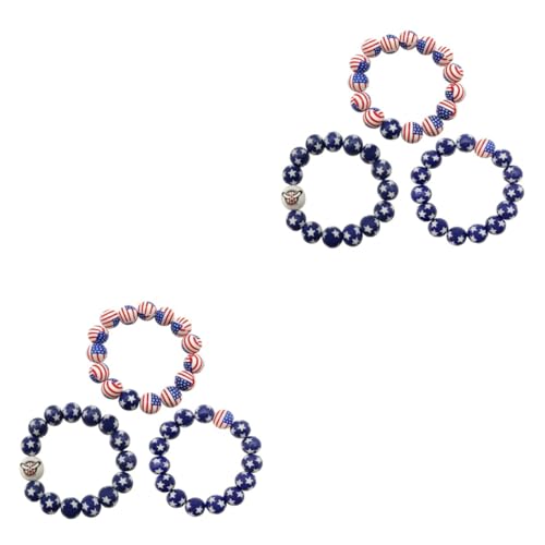 VICASKY 6 Stck. Teiliges Independence Day Armband aus Holzperlen Patriotisch Langlebig Glatte Kanten Party für und Schulveranstaltungen für Handgelenke VICASKY 6 Stck. Teiliges Independence Day Armband aus Holzperlen Patriotisch Langlebig Glatte Kanten Party für und Schulveranstaltungen für Handgelenke von VICASKY