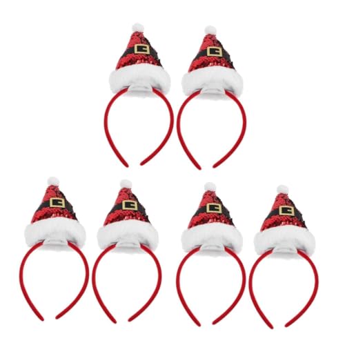 VICASKY 6 Stck. Weihnachts Haarreifen mit Glitzer Weiche Samt Stirnbänder für Erwachsene Leicht Wiederverwendbar für Weihnachtsfeier Karneval Fasching und Festtagskostüme von VICASKY