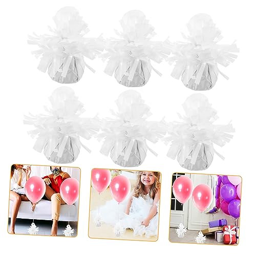 VICASKY 6 Stück Ballon-gewichtsblock Ballonzubehör Braut- Gewichte Für Folienballons Hochzeit Ballongewichte Hühner Urlaub Ballongewicht Für Draußen Größe Pvc-versilberte Dekoration Weiß VICASKY 6 Stück Ballon-gewichtsblock Ballonzubehör Braut- Gewichte Für Folienballons Hochzeit Ballongewichte Hühner Urlaub Ballongewicht Für Draußen Größe Pvc-versilberte Dekoration Weiß von VICASKY
