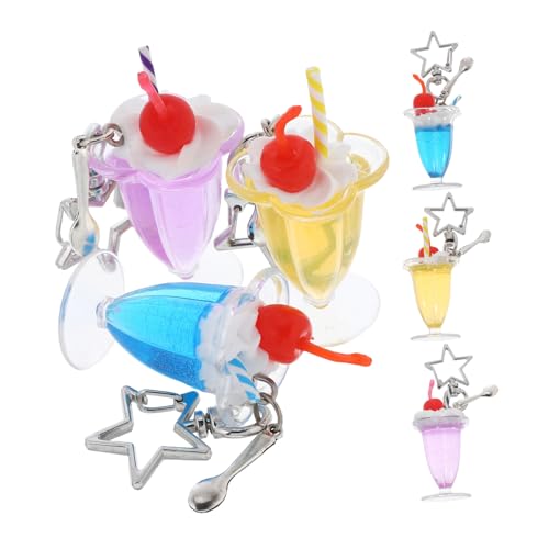 VICASKY 6 Stück Eiscreme -tasse Hängedekoration Zauber Für Lunchsäcke Rucksack-zubehör Eisbecher-anhänger Löffel Anhänger Dessert-schlüsselanhänger Tasche Charme Für Handtaschen Pvc von VICASKY