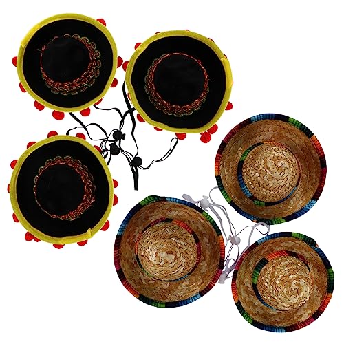 VICASKY 6 Stück Geburtstags Party Hut Runde Party Rosa Lustig Mützen Für Frauen Mini-sombrero Partyhüte Für Fiesta-party-sombrero-hüte Sombrero-partyhüte Polyester von VICASKY
