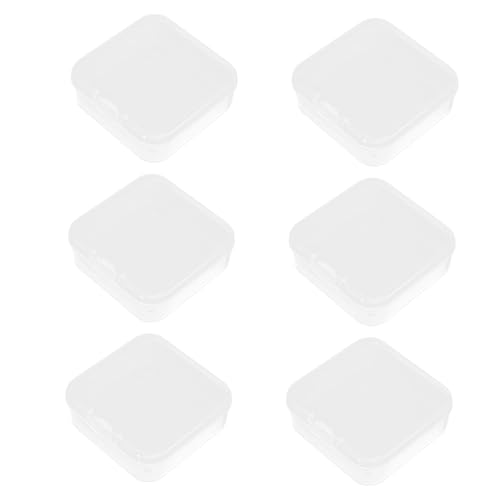 VICASKY 6 Stück Teiliges Aufbewahrungsbox Transparent mit Deckel Kleiner Schmuck und Fake Nail Organizer Praktischer Perlen und Produkt Behälter für Reise und DIY von VICASKY