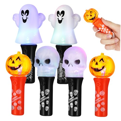VICASKY 6 Stück Teiliges Halloween Leuchtenden Flashing Kürbis- Schädel Geist-designs Bunte Blinkende Partylichter Einfache Bedienung für Halloween-partys und Nachtveranstaltungen VICASKY 6 Stück Teiliges Halloween Leuchtenden Flashing Kürbis- Schädel Geist-designs Bunte Blinkende Partylichter Einfache Bedienung für Halloween-partys und Nachtveranstaltungen von VICASKY