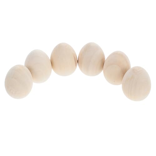 VICASKY 6 Stück Teiliges Holz Ostereier zum Bemalen Unbehandelte DIY Holzei Bastelset für Kreative Osterdekoration und Vielseitig Einsetzbar VICASKY 6 Stück Teiliges Holz Ostereier zum Bemalen Unbehandelte DIY Holzei Bastelset für Kreative Osterdekoration und Vielseitig Einsetzbar von VICASKY