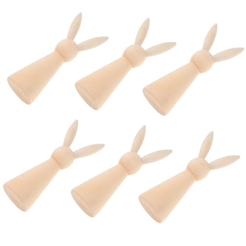 VICASKY 6 Stück Unbemalte Holzfiguren Osterhase DIY Holzhasen Peg Dolls Bastelset für Osterdeko Glatte Oberfläche Sicher und Vielseitig für Osterfeiern Wohnraumgestaltung und Kreative VICASKY 6 Stück Unbemalte Holzfiguren Osterhase DIY Holzhasen Peg Dolls Bastelset für Osterdeko Glatte Oberfläche Sicher und Vielseitig für Osterfeiern Wohnraumgestaltung und Kreative von VICASKY