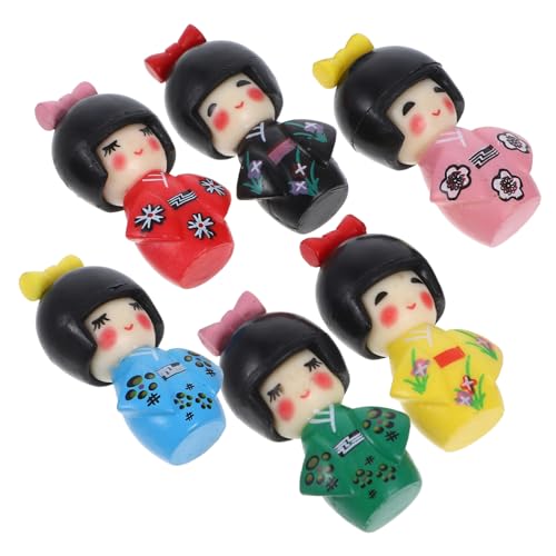 VICASKY 6 Stücke Japanische Traditionelle Puppe PVC Spielzeug Kimono Mädchen Puppen Dekoration VICASKY 6 Stücke Japanische Traditionelle Puppe PVC Spielzeug Kimono Mädchen Puppen Dekoration von VICASKY