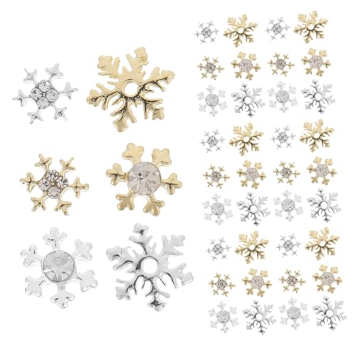 VICASKY 60 Stck Schneeflocken Nagelcharms Glitzernde Nagelkunst Dekoration für Maniküre Weihnachts Nageldekorationen Edle Designs für Stilvolle Nägel für Partys und Besondere Anlässe von VICASKY