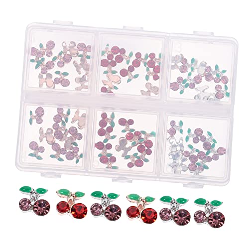 VICASKY 60 Stück Nail Rhinestones Gems Cherry Nail Charms Diy Nagelkunst Dekoration für Funkelnde Designs und Kreative Bastelprojekte VICASKY 60 Stück Nail Rhinestones Gems Cherry Nail Charms Diy Nagelkunst Dekoration für Funkelnde Designs und Kreative Bastelprojekte von VICASKY