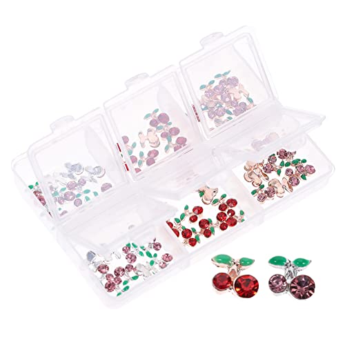 VICASKY 60 Stück Nailart-Accessoires mit Strasssteinen für Nägel Nagel Reiz Kristalle Nailart-Strasssteine Rosa UV Make -up -Strasssteine Legierung von VICASKY