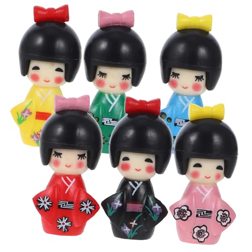 VICASKY 6er-Pack Japanische Kimono-Puppen Für Jungen Und Mädchen. Exquisite Strukturierte Miniaturpuppen Zum Dekorieren Und Fotografieren VICASKY 6er-Pack Japanische Kimono-Puppen Für Jungen Und Mädchen. Exquisite Strukturierte Miniaturpuppen Zum Dekorieren Und Fotografieren von VICASKY