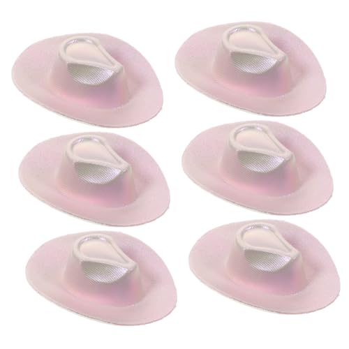 VICASKY 6St Mini-Cowboyhut Roboter Cowboy-Hut Hut Kostüm Cowgirl-Hut Funky Hase Puppenhut Dekorative Puppenhüte Western-Accessoire für Puppen Mini-Miniatur-Hut Kleiner Hut Kunstleder Rosa von VICASKY