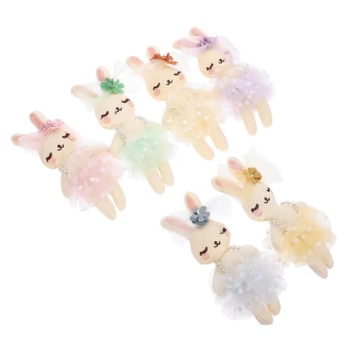 VICASKY 6Stücke Plüsch Hase Dekofiguren Weiche Kaninchen Puppen für Handwerksprojekte und Kleidung Ornament für Ostern und Kinderzimmerdeko von VICASKY
