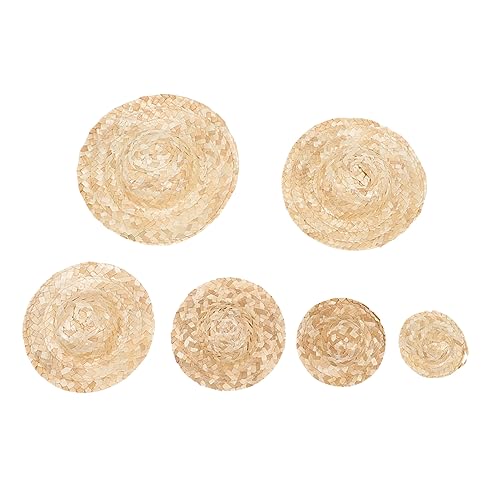 VICASKY 6st Geflochtener Strohhut Miniatur-Mini-hüte Minihüte Zum Basteln Kleine Hüte Hut Für Minihauspuppe Kleiner Hut Mini-Hut Puppenhüte Miniaturhüte Mini-Miniatur-Hut Khaki VICASKY 6st Geflochtener Strohhut Miniatur-Mini-hüte Minihüte Zum Basteln Kleine Hüte Hut Für Minihauspuppe Kleiner Hut Mini-Hut Puppenhüte Miniaturhüte Mini-Miniatur-Hut Khaki von VICASKY