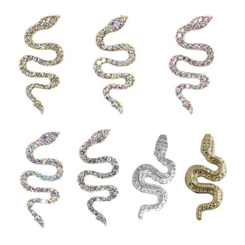 VICASKY 7 Stück Teiliges Snake Nail Charms Vintage Stil Langlebige Nail Decorations für DIY Art Glänzende Nagelverzierung Modisch und Auffällig für Frauen und Mädchen VICASKY 7 Stück Teiliges Snake Nail Charms Vintage Stil Langlebige Nail Decorations für DIY Art Glänzende Nagelverzierung Modisch und Auffällig für Frauen und Mädchen von VICASKY