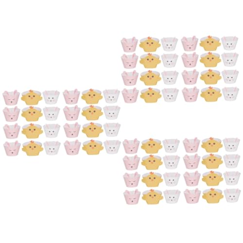 VICASKY 72 Stk Kaninchenkuchen-umgebung Geschenkpapier Präsentieren Hasenohren Tierische Babyparty Toppers Para Comida Kuchenverpackung Hochzeitspapier Muffinförmchen Nachtisch Requisiten von VICASKY